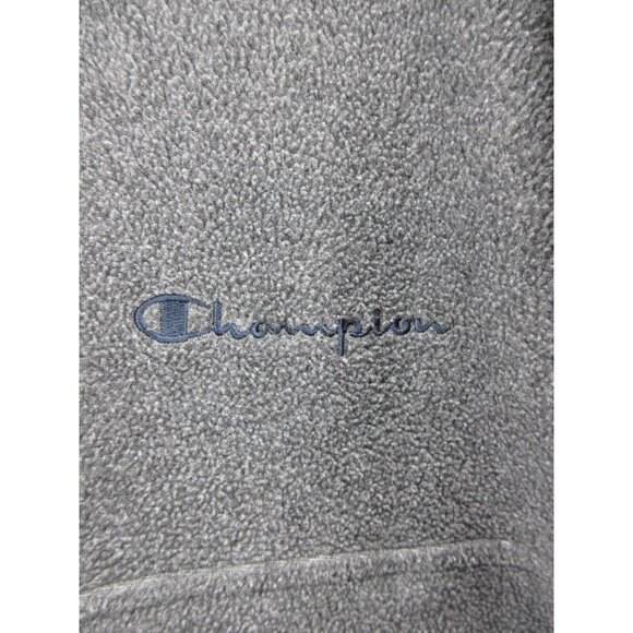 VINTAGE Champion Sweater Large Jacket Fleece Pullover 1/4 Zip Logo Y2K - Picture 7 of 13